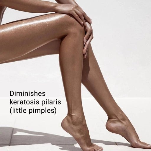 Cropped image of woman showing her arms and legs in bright white space