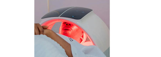 Person receiving red light therapy for blog post called The Impact of Daily Red Light Therapy for Wrinkles On Mature Skin.
