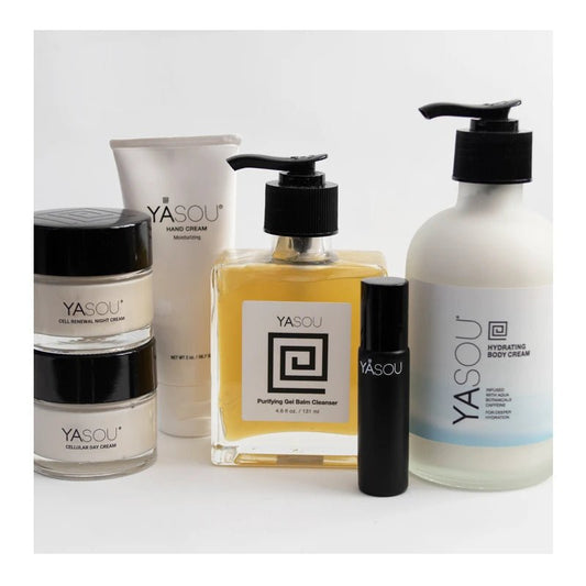 Complete Ensemble: One YASOU day, night, body, hand cream and one lip elixir.