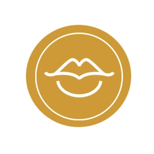 Logo with a stylized mountain inside a gold circle on a white background