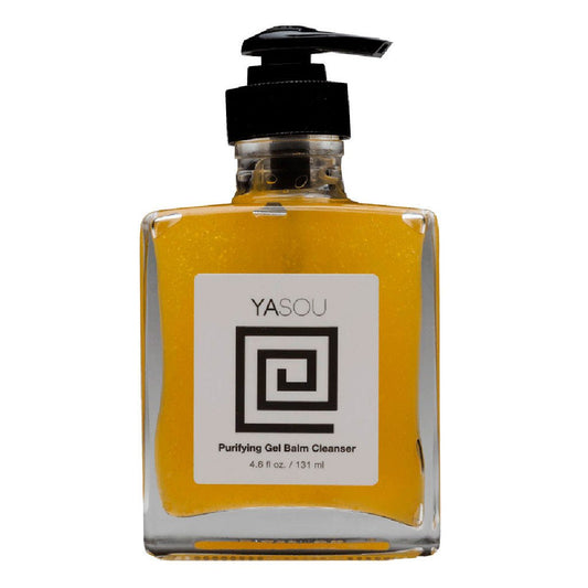 YASOU Vegan Purifying Gel-Balm Cleanser in glass jar with a black cap.